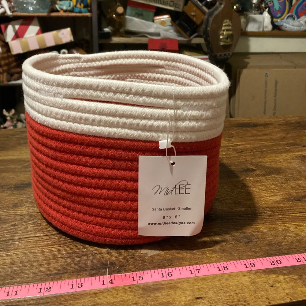 Midlee small Christmas Santa rope basket